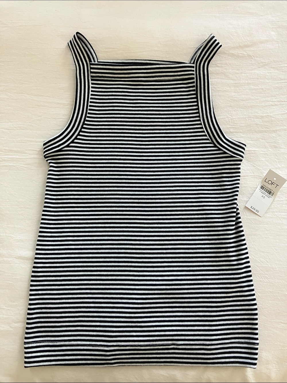New LOFT striped tank top, XS, B&W